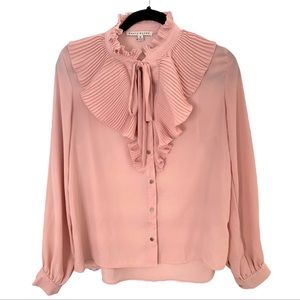 NWT Haute Monde Ruffle Blouse L